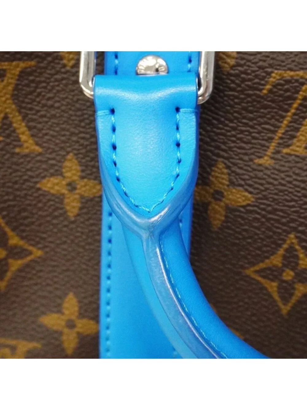 Louis Vuitton Handbag Monogram Keepall Bandouliere 25 Brown Gaston Blue 2-Way